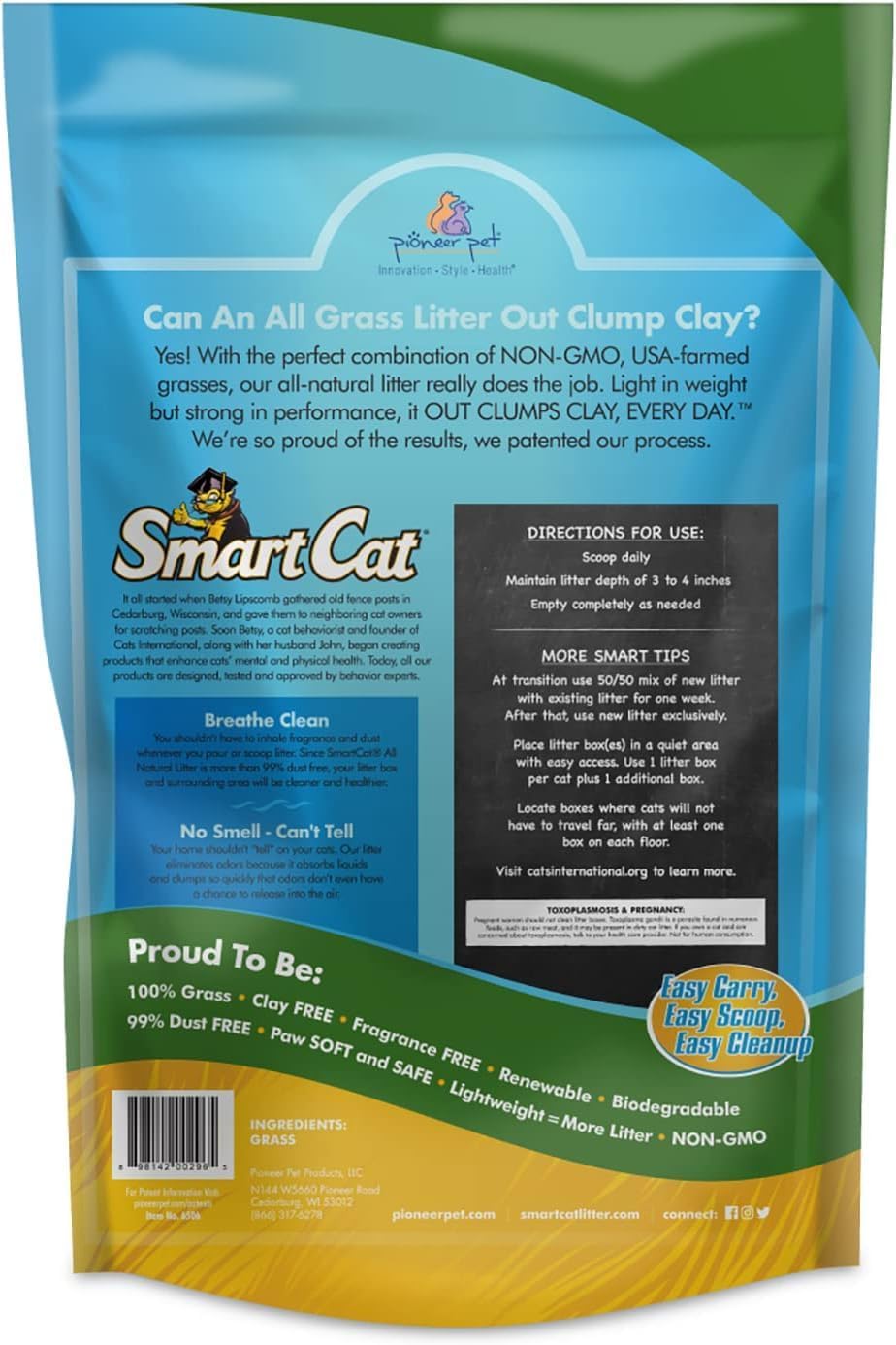 SmartCat All Natural Clumping Litter - 100% Grass (Original)