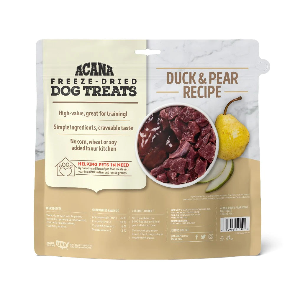Acana Singles Freeze-Dried Dog Treats Duck And Pear