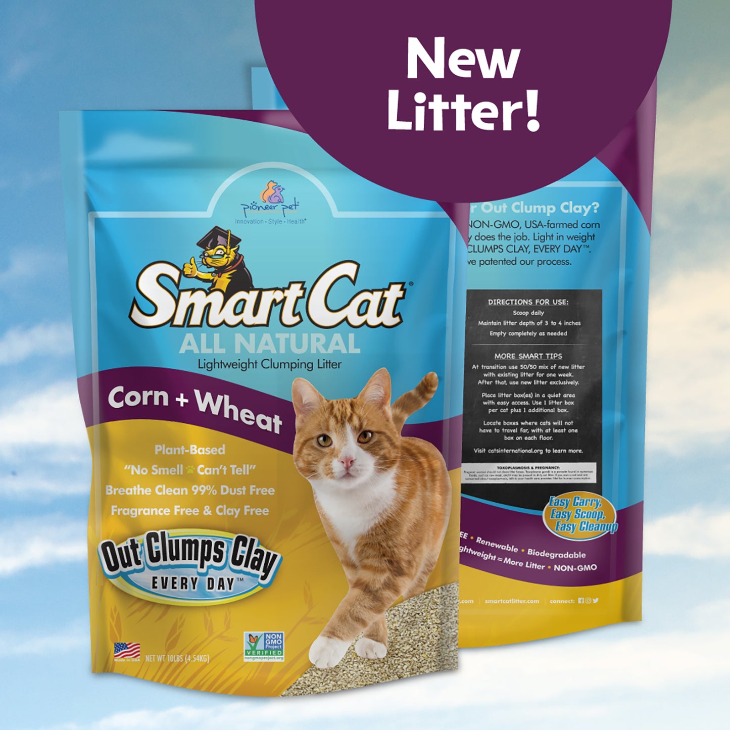 SmartCat All Natural Clumping Litter - 100% Corn and Wheat