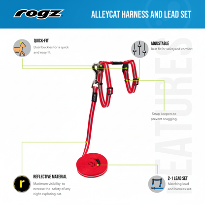 Rogz AlleyCat Harness and Lead Set features image