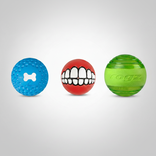Three Dog Toy Balls Square